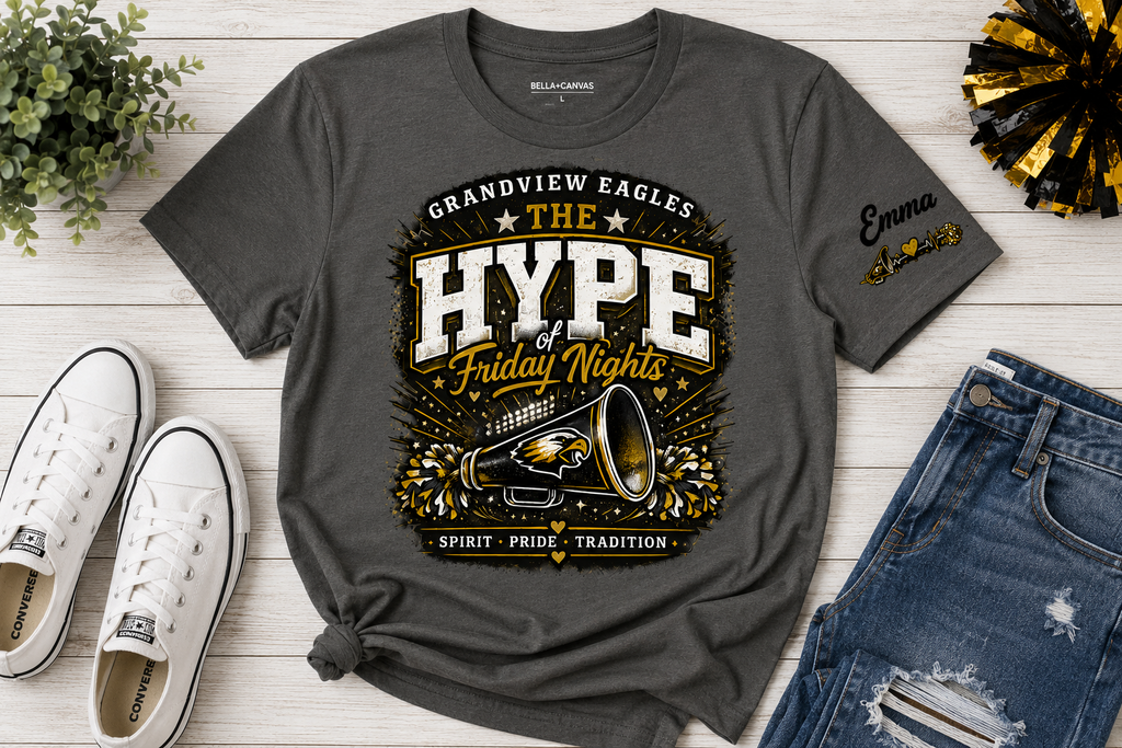Grandview Eagles | The Hype of Friday Nights | Personalized Cheer Tee