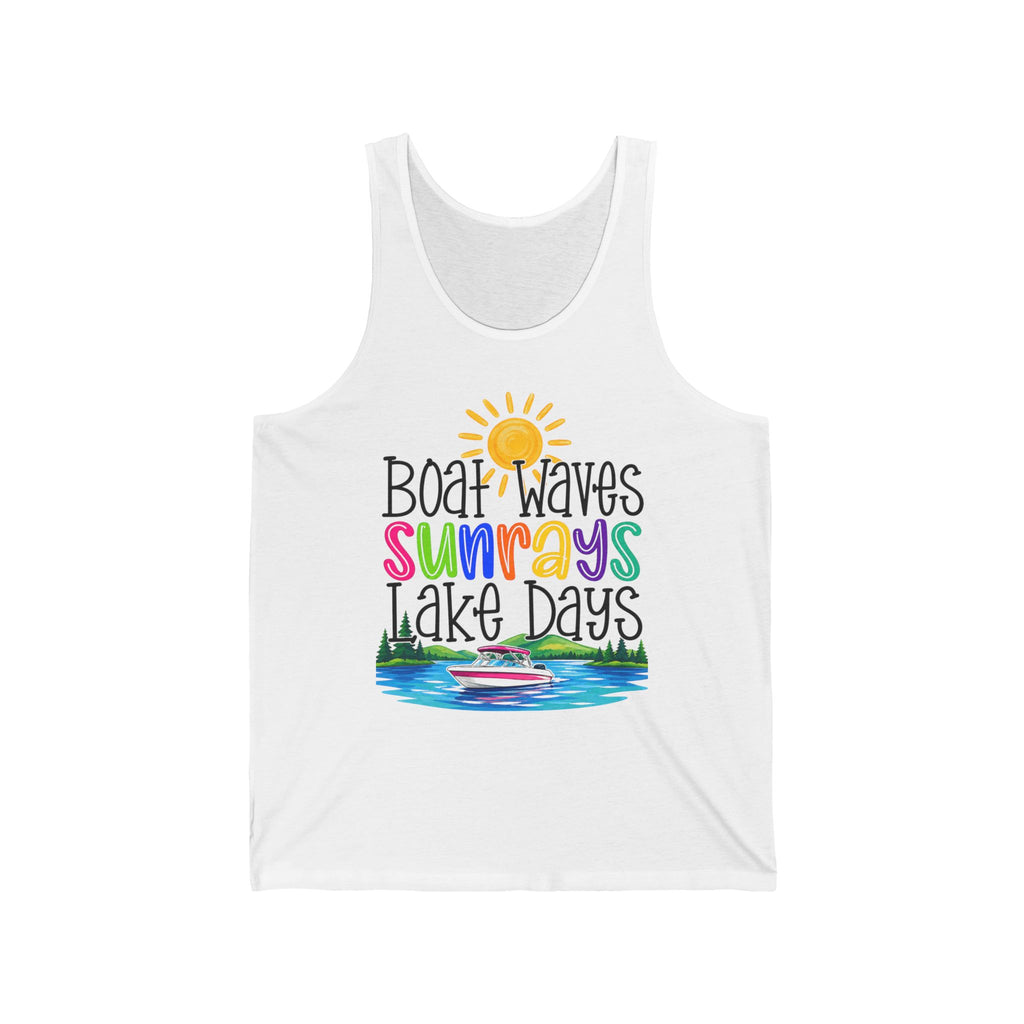 Lake Days Tank Top – Boat Waves Sunrays Lake Days – Summer Boating Shirt