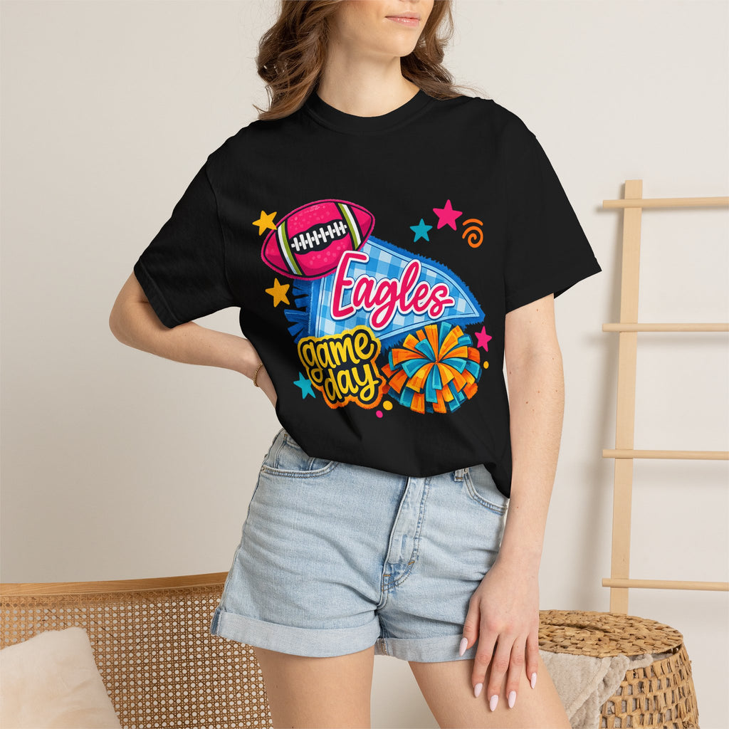 Adult Colorful Eagles Game Day T-Shirt — Football & Cheer Graphic Tee
