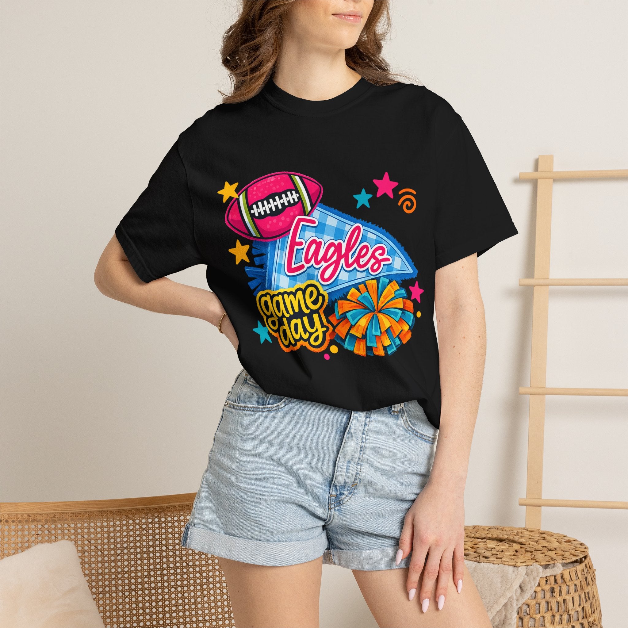 Adult Colorful Eagles Game Day T-Shirt — Football & Cheer Graphic Tee