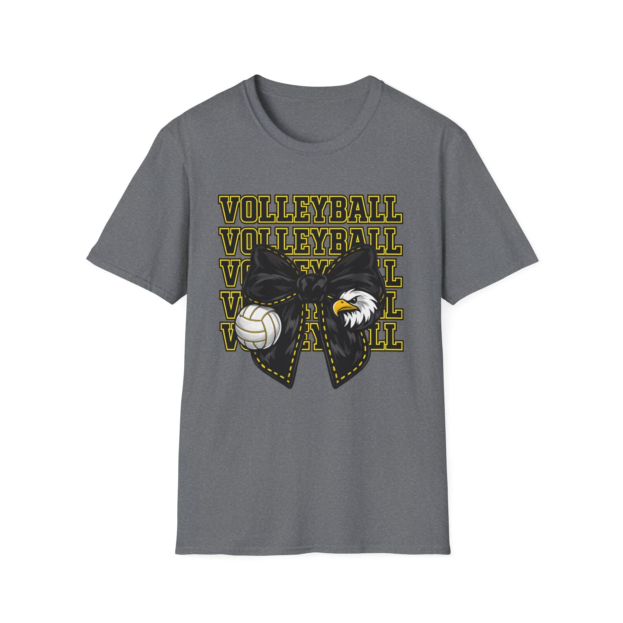 Adult Eagles VOLLEYBALL Bow T‑Shirt — Vintage Mascot Graphic Tee