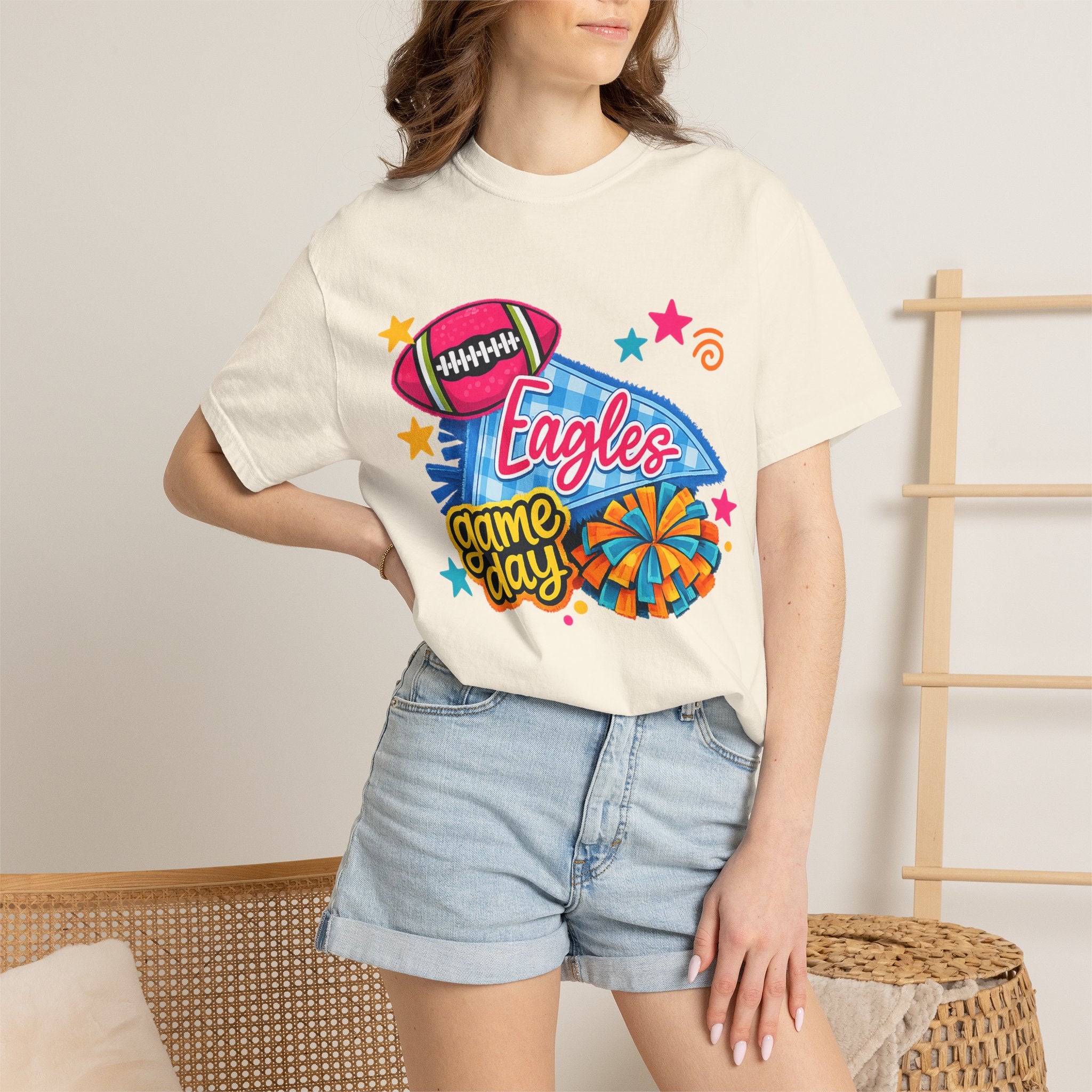 Adult Colorful Eagles Game Day T-Shirt — Football & Cheer Graphic Tee