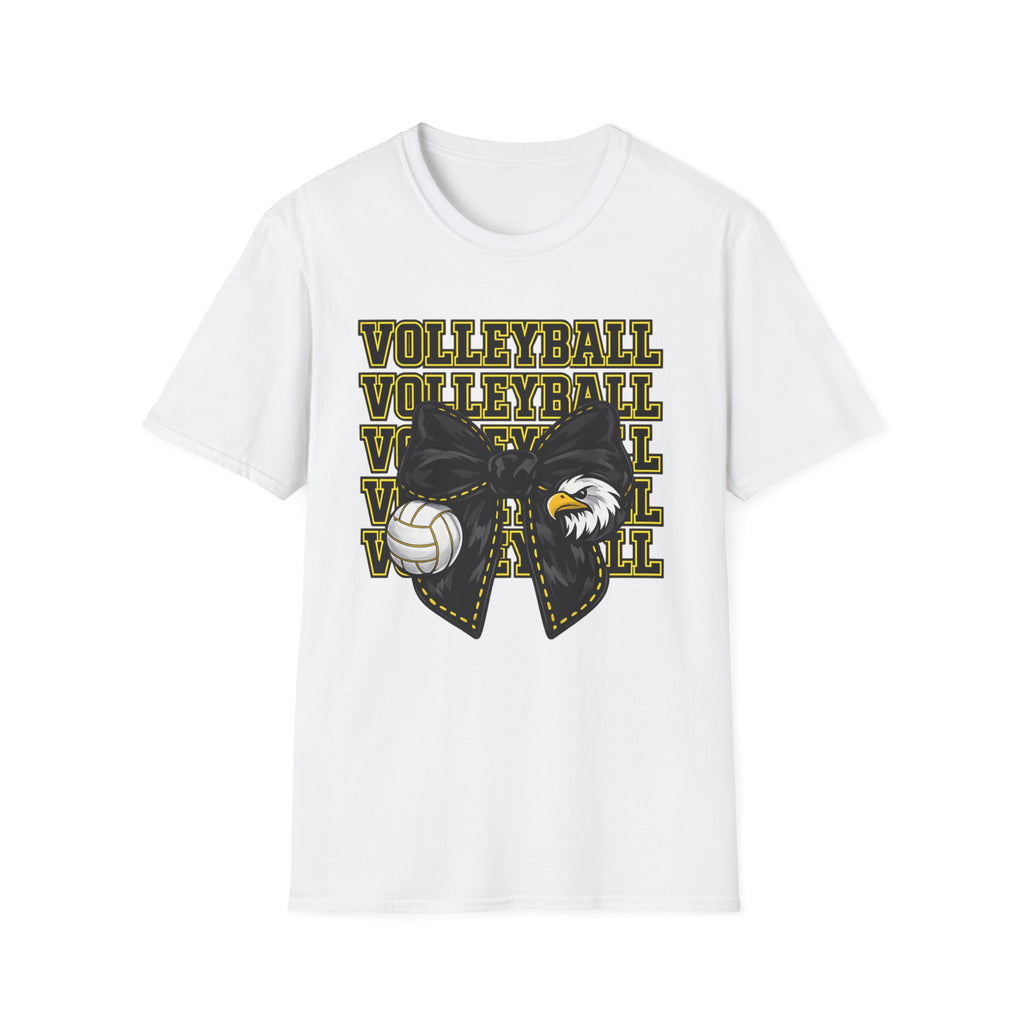 Adult Eagles VOLLEYBALL Bow T‑Shirt — Vintage Mascot Graphic Tee