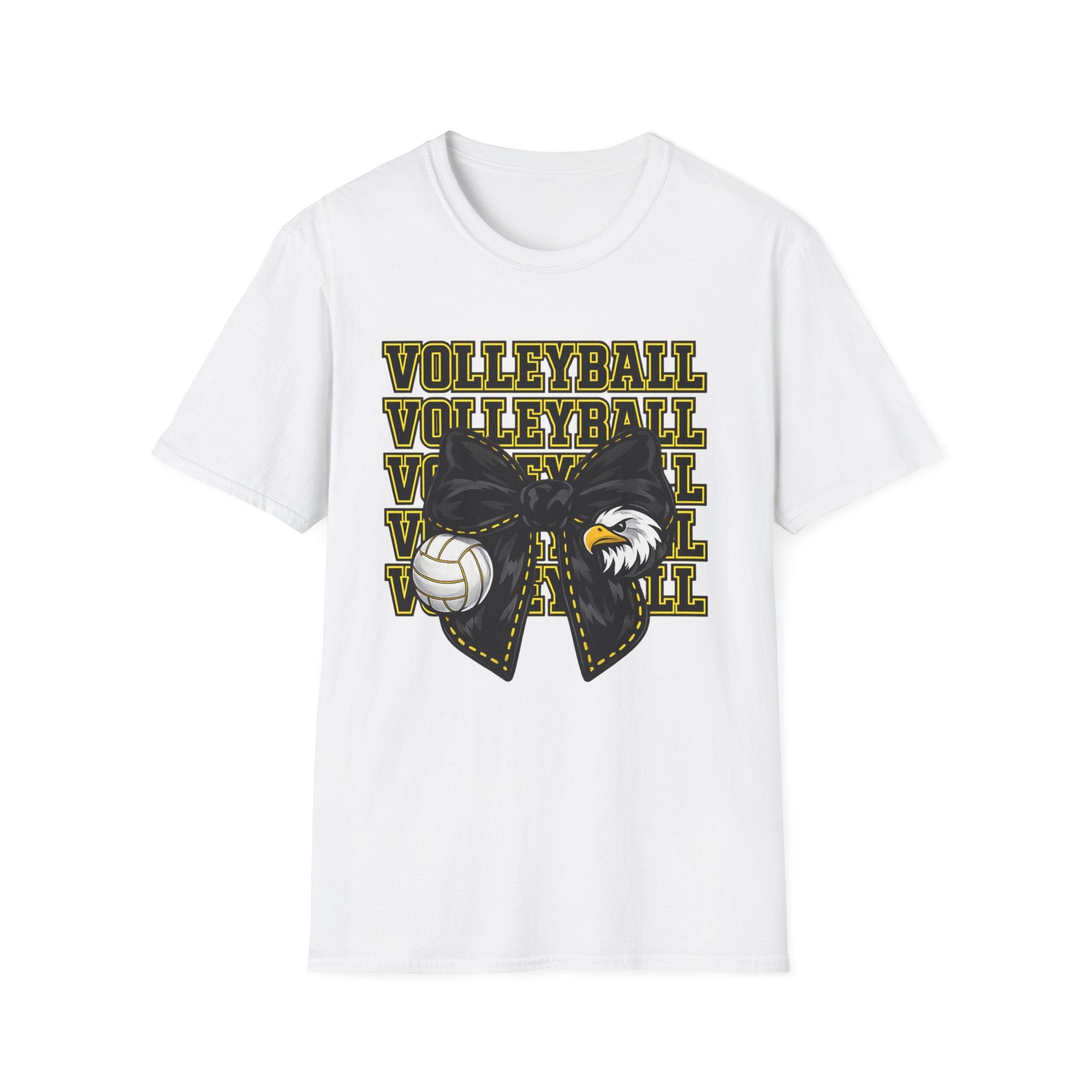 Adult Eagles VOLLEYBALL Bow T‑Shirt — Vintage Mascot Graphic Tee