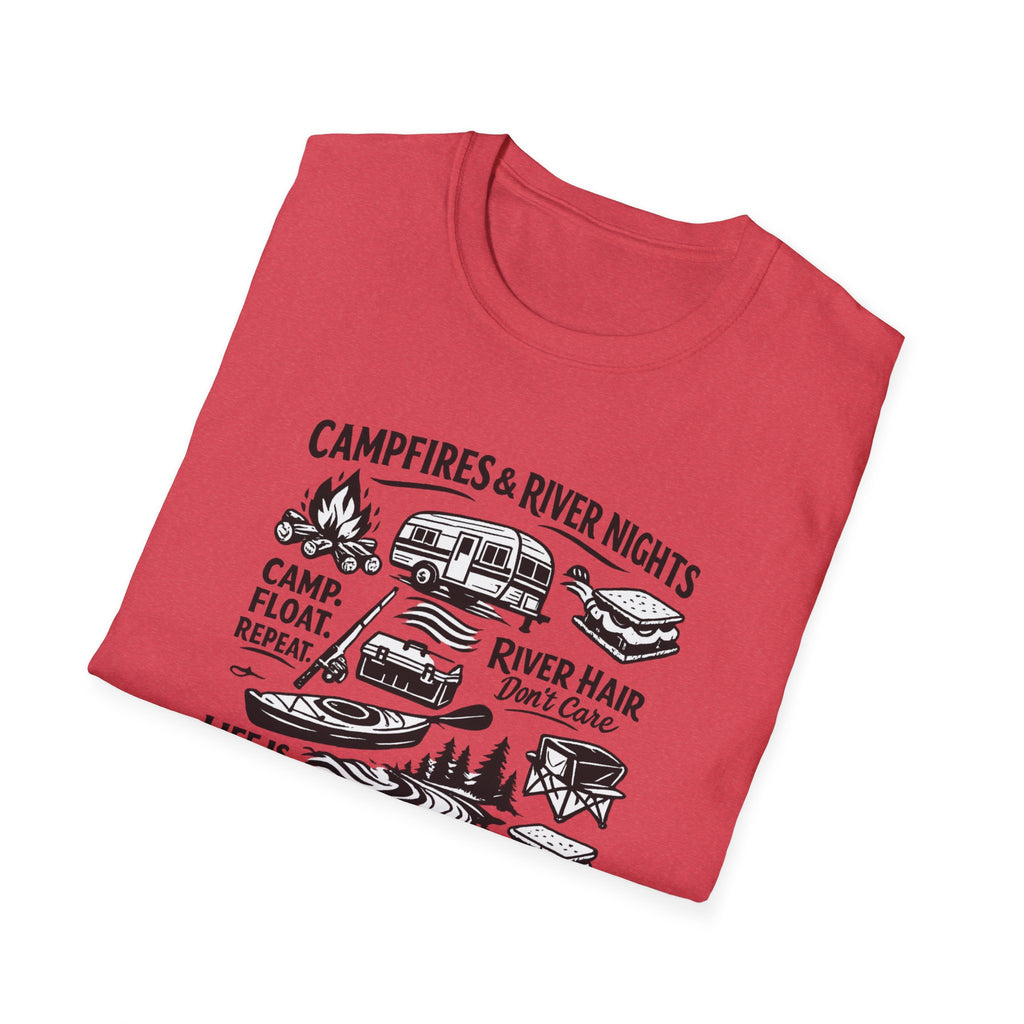 Camping on the River Shirt – Float Trip Graphic Tee – Outdoorsy Camping T‑Shirt