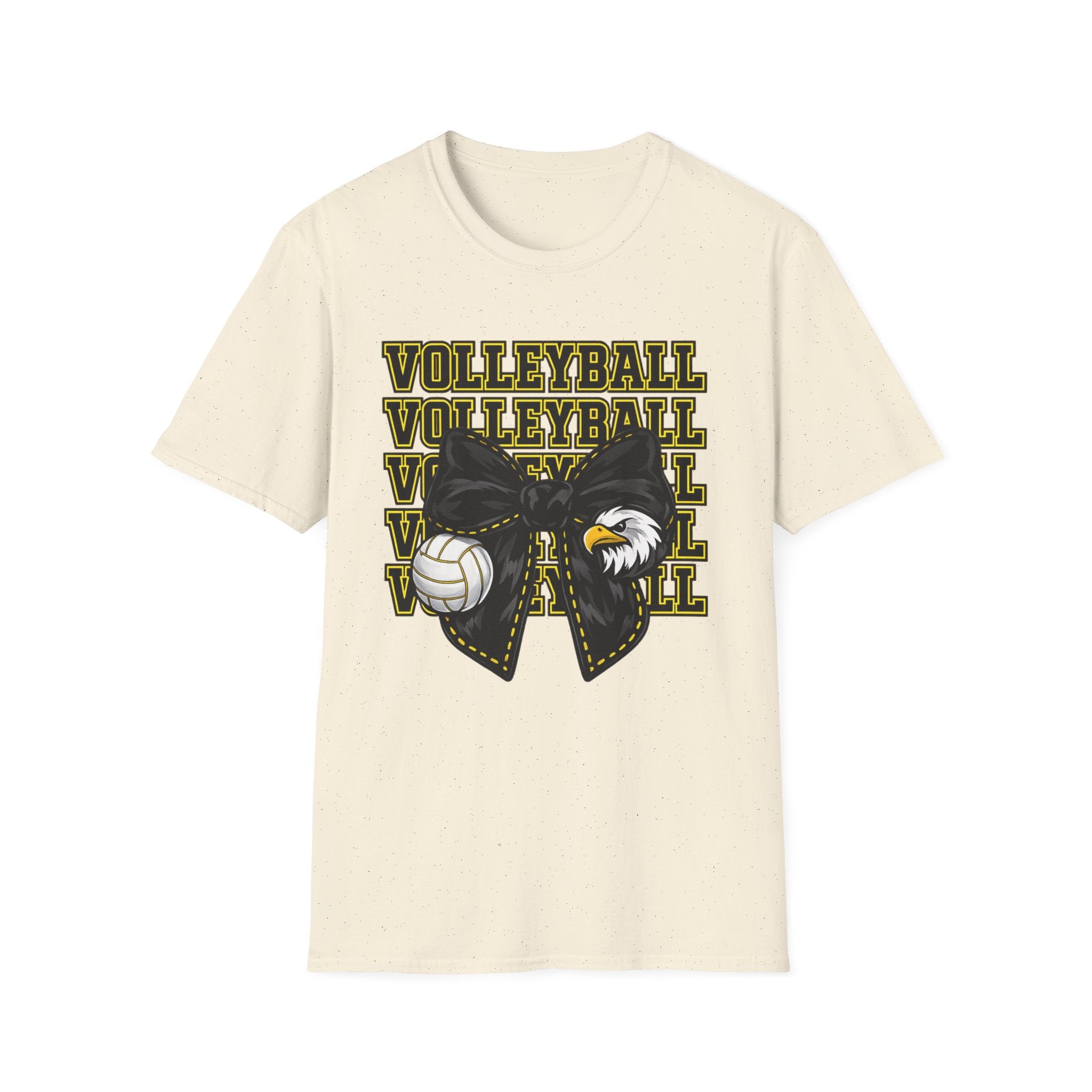 Adult Eagles VOLLEYBALL Bow T‑Shirt — Vintage Mascot Graphic Tee