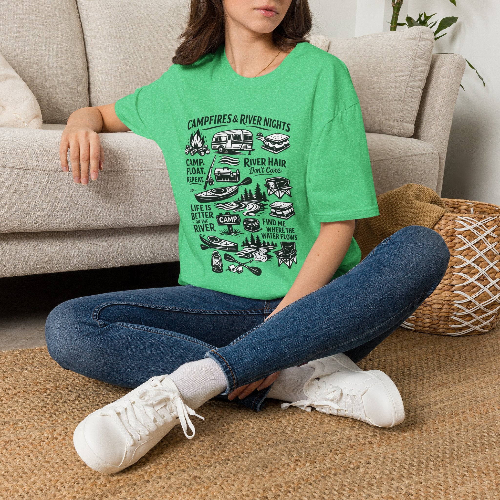 Camping on the River Shirt – Float Trip Graphic Tee – Outdoorsy Camping T‑Shirt