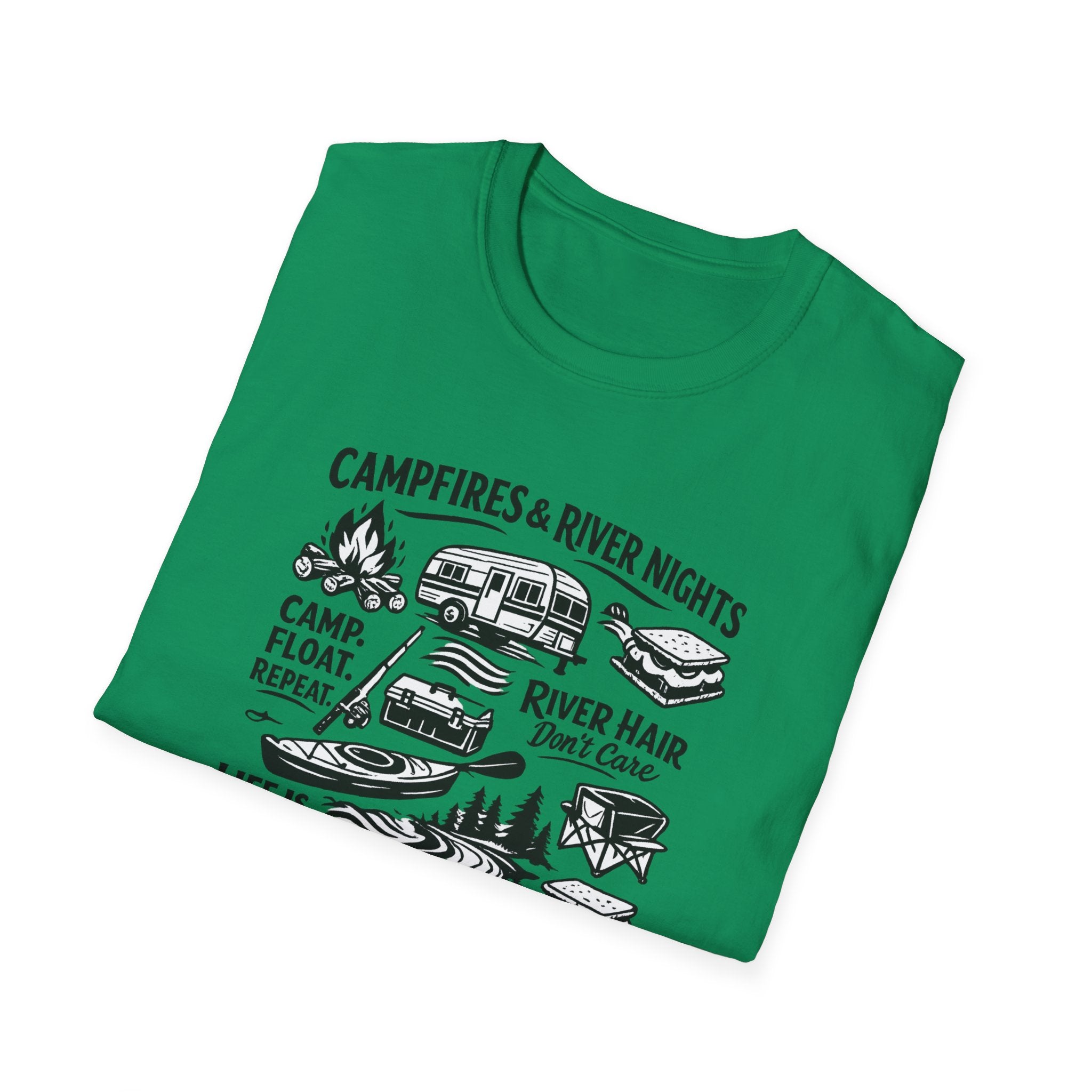 Camping on the River Shirt – Float Trip Graphic Tee – Outdoorsy Camping T‑Shirt