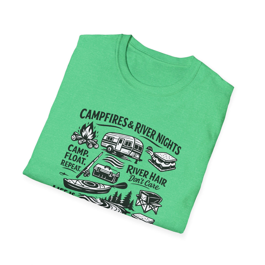 Camping on the River Shirt – Float Trip Graphic Tee – Outdoorsy Camping T‑Shirt