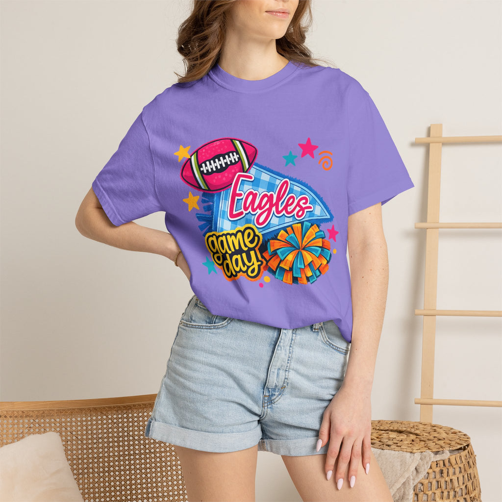 Adult Colorful Eagles Game Day T-Shirt — Football & Cheer Graphic Tee