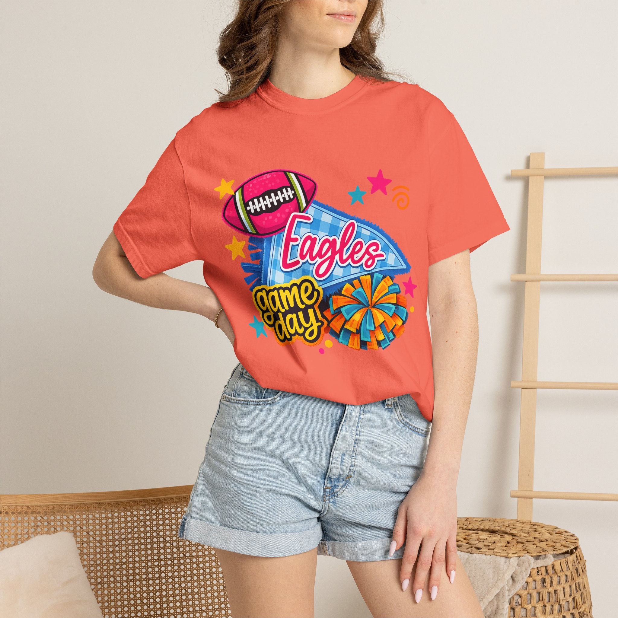 Adult Colorful Eagles Game Day T-Shirt — Football & Cheer Graphic Tee