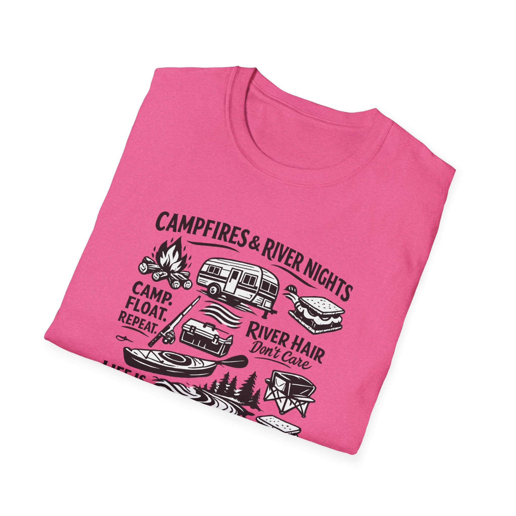 Camping on the River Shirt – Float Trip Graphic Tee – Outdoorsy Camping T‑Shirt
