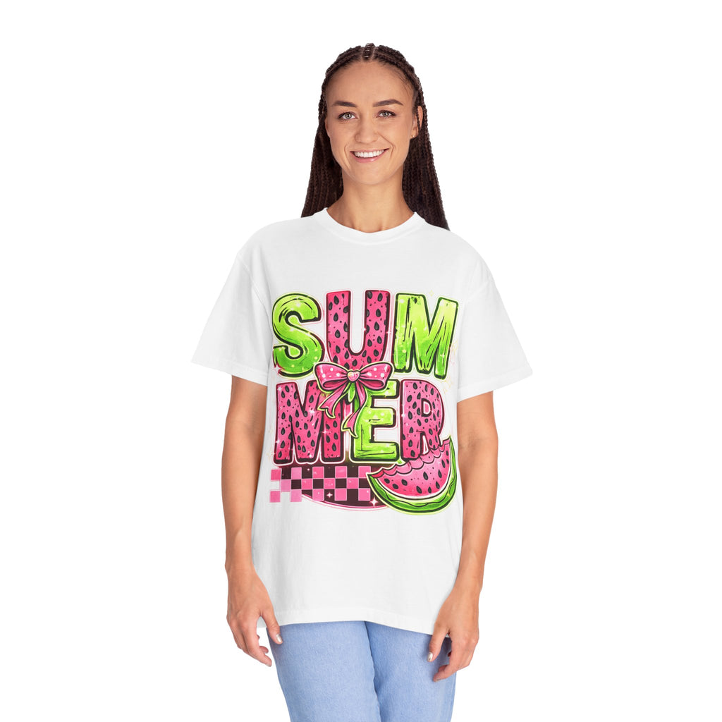 Summer Watermelon Graphic Tee – Comfort Colors® 1717 – Retro Neon Summer Shirt