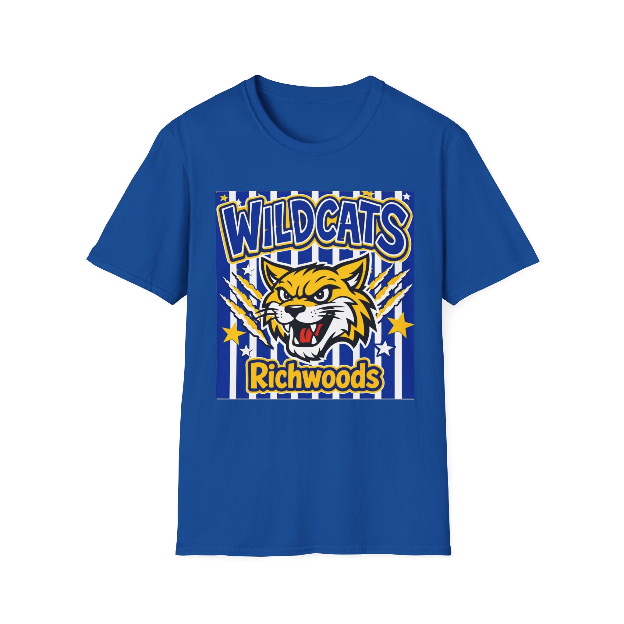 Adult Wildcats Stripe School T-Shirt — Mascot Spirit Tee