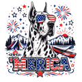 Patriotic Great Dane T-Shirt — USA Sunglasses & Fireworks